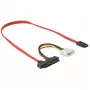 Delock - SATA / SAS laidas - SAS 12 Gbit/s - vidinis maitinimo šaltinis, 4 kontaktų, vidinis SAS, 29 kontaktų (SFF-8482) į SATA (W) - 50 cm