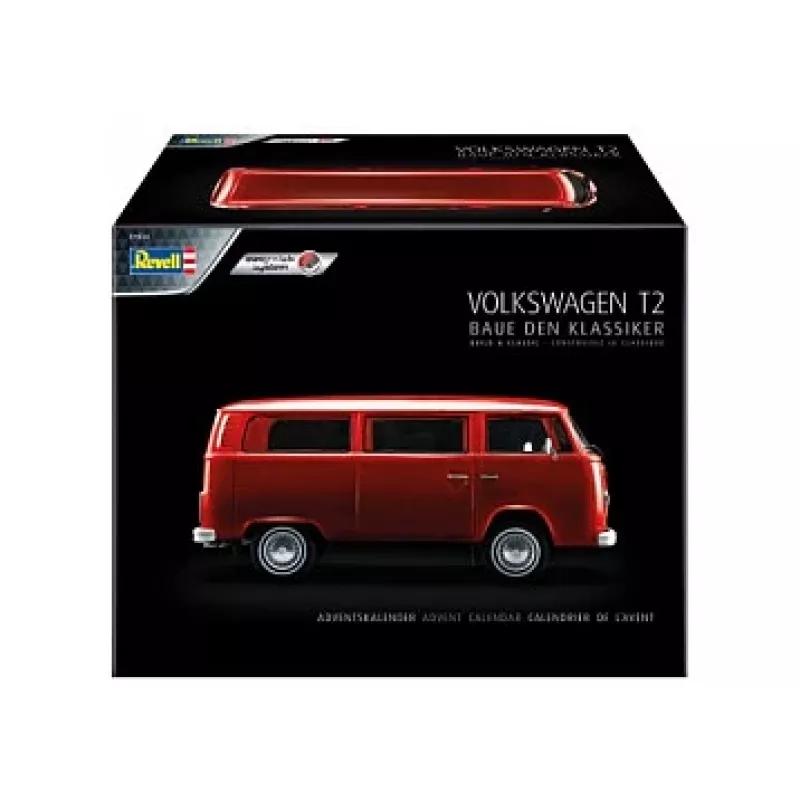 Autobuso modelis REVELL VW T2, surinkimo rinkinys, mastelis 1:24, ilgis 193 mm, plotis 85 mm