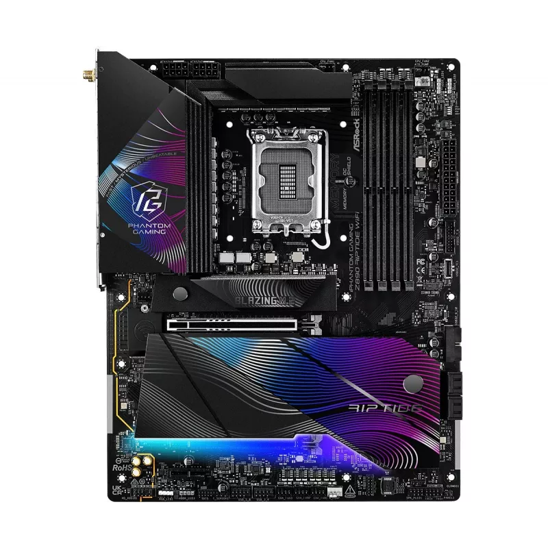 Pagrindinė plokštė ASRock Z890 Riptide WiFi — Intel Z890, LGA1851, ATX, DDR5, 4 DIMM, Wi‑Fi 7, 2.5Gb LAN, Thunderbolt 4