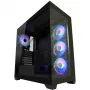 LC-Power Enclosure MidiTower 715B juodas USB3.2/Audio be maitinimo šaltinio SEAMLESS_X (LC-715B-ON)