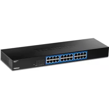 TRENDnet 24 prievadų gigabitinis komutatorius, TEG-S25, 24 x gigabitiniai RJ-45 prievadai, 48 Gbps pralaidumas, be ventiliatoriaus, metalinis korpusas, vidinis maitinimas