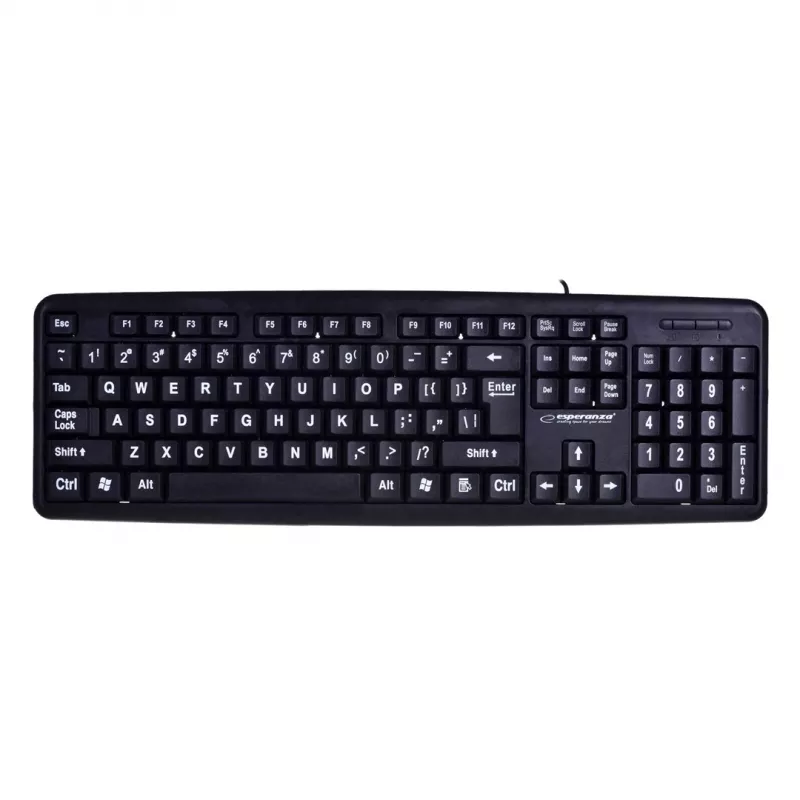Esperanza EK129 klaviatūra USB QWERTY JK anglų Juoda