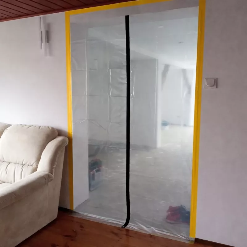 Dulkių barjeras durų remontui XXL, dulkių užuolaida 230x135 tiesi