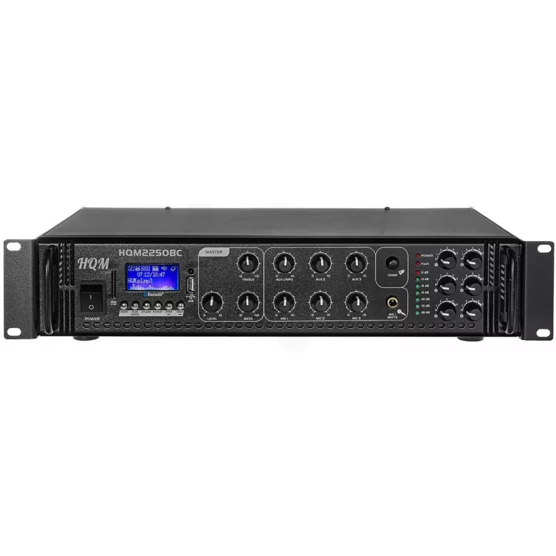 Radijo stiprintuvas HQM 2250BC 250W su FM, MP3 atkūrimu ir Bluetooth