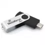 USB atmintinė MediaRange MR1953 64 GB USB Type-C 3.2 Gen 1 (3.1 Gen 1) pasukama, juoda/sidabrinė