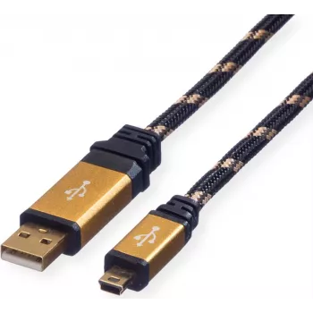 ROLINE GOLD USB 2.0 laidas, A tipo - 5 kontaktų Mini, 0,8 m (11.02.8821)