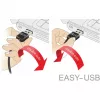 DeLOCK Easy – USB laidas – USB (M) kairėn/dešinėn kampuotas, apverčiamas į USB B tipo (M) – USB 2.0 – 50 cm – juodas (85167)