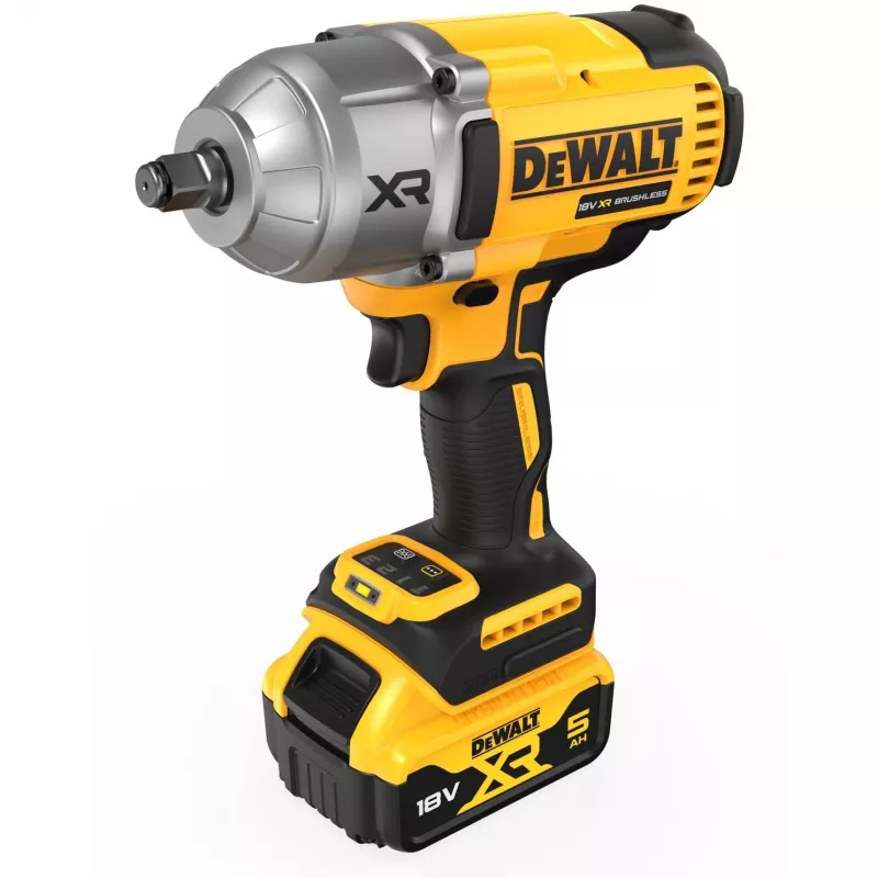 Smūginis veržliasukis DeWALT DCF900P2T-QW 1/2 colio bešepetėlis 18 V, 1898 N·m, 5 Ah baterija, 2 baterijos, įkroviklis, dėklas