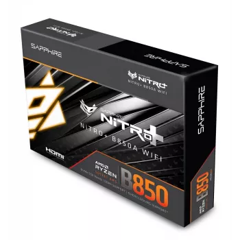 Pagrindinė plokštė Sapphire NITRO+ B850A WIFI 7 AMD B850 lizdas AM5 micro ATX, DDR5, 4 DIMM, 256 GB, Wi‑Fi 7, 2,5GbE