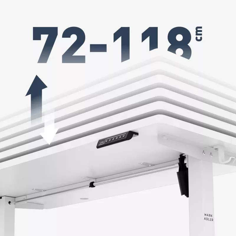 mark adler Leader 7.3 baltas — reguliuojamo aukščio ergonominė darbo vieta