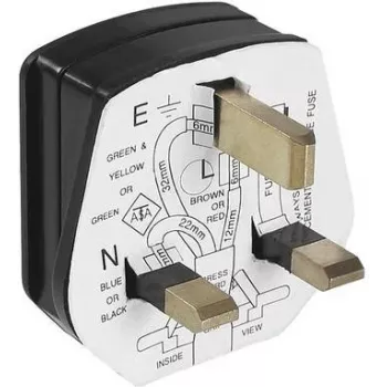Elektrinis maitinimo kištukas Bachmann 910.176, 3 polių, 250 V AC, 13 A, juodas plastikinis korpusas