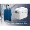 Keliautojų adapteris GEMBIRD TPA-2A3C70-01-W — I tipo kištukas, 3× USB-C (70 W), 2× USB-A (18 W), 100–250 V, baltas