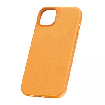 iPhone 15 Plus telefono dėklas Baseus Fauxther Series (oranžinis)