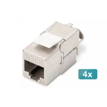 Digitus CAT 6A Keystone modulis, ekranuotas, be įrankių montuojamas modulis 4 vnt.
