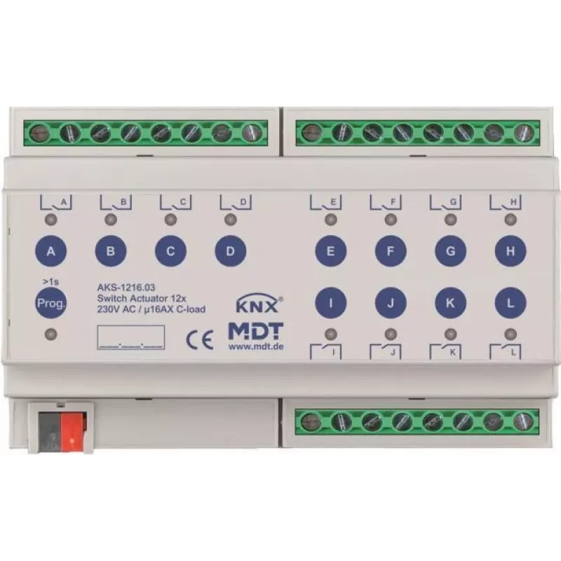 MDT - perjungimo pavara 12 krypčių 8TE REG 230VAC 16A C-Last 140uF (AKS-1216.03)