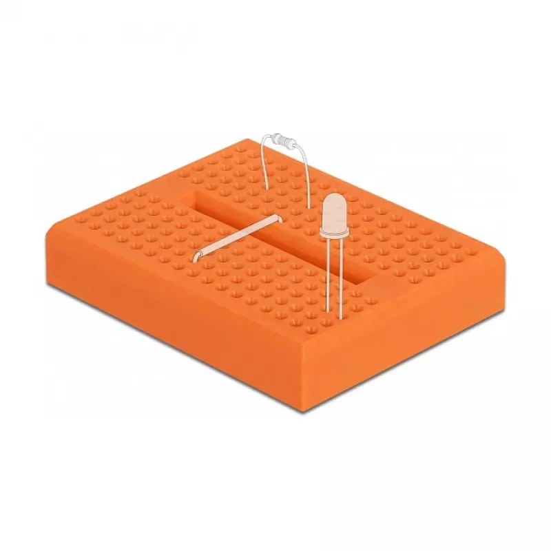 Maketavimo plokštė DELOCK 18319, plastikinė prototipų plokštė, oranžinė, 36×46×10 mm