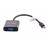 VGA (D-Sub) į Mini DisplayPort adapterio kabelis LANBERG AD-0006-BK, 0.2 m, DisplayPort 1.2, 1920×1200@60Hz, jungtis MiniDP, juoda