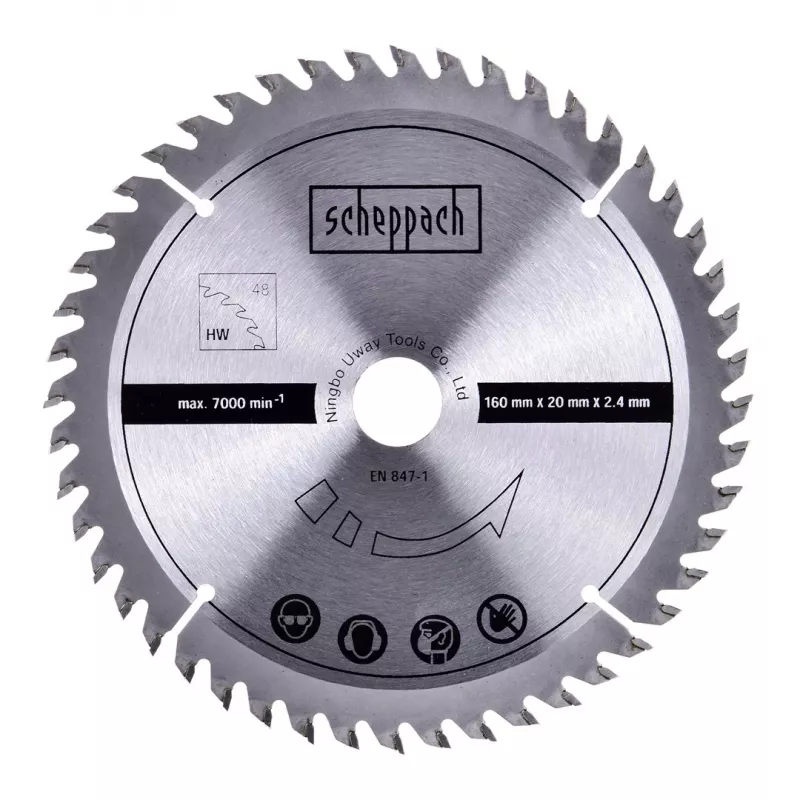 Diskinis pjūklas Scheppach PL55, 1200 W, 230 V, diskas Ø160 mm, 24T, pjovimo gylis 49,5 mm (90°), nuožulnus, medienai
