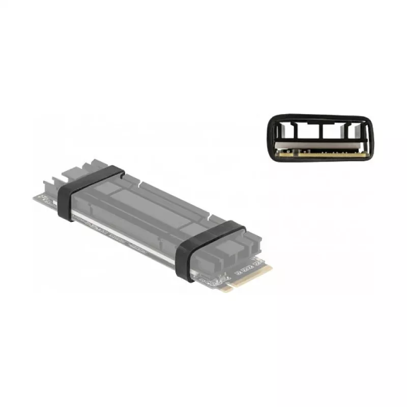 Kietojo kūno diskas (SSD) DeLOCK guminis žiedas M.2 SSD ir radiatoriaus montavimui juodas 10 vnt.