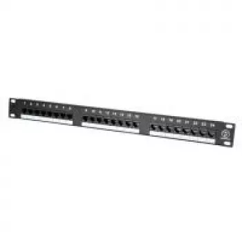 Patch Panel VALUE Cat.5e 19 col. 24 prievadai UTP juodas