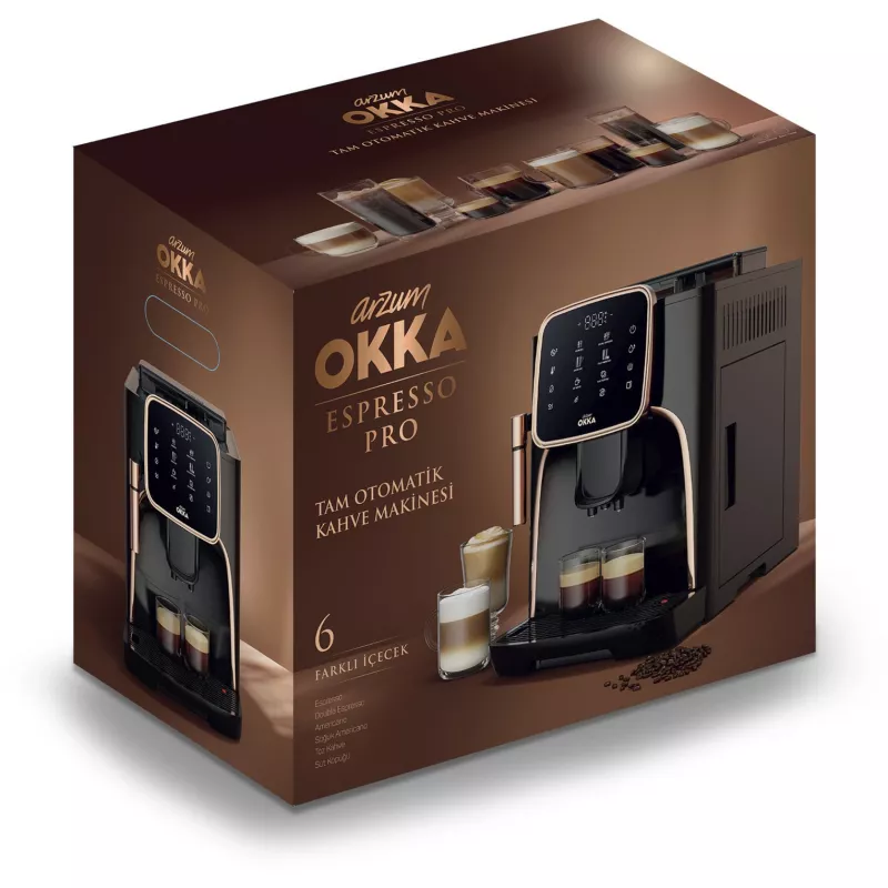 Okka Espresso Pro, visiškai automatinis, juodas/bronzinis, 1450 W