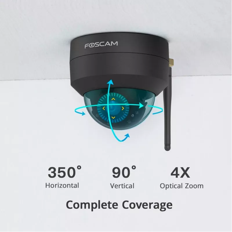 Foscam D4Z lemputės formos IP apsaugos kamera Vidaus ir lauko 2304 x 1536 pikseliai Lubos