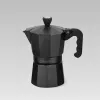 Moka kavinukas Maestro MR-1666-3-Juoda, rankinis 3 puodelių aliumininis kavos virimo aparatas, 150 ml, juodas