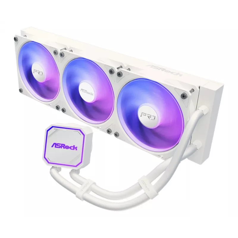 CPU aušintuvas ASROCK Pro 360 ARGB White – 360 mm AIO skysčio aušintuvas, ARGB apšvietimas, balta apdaila