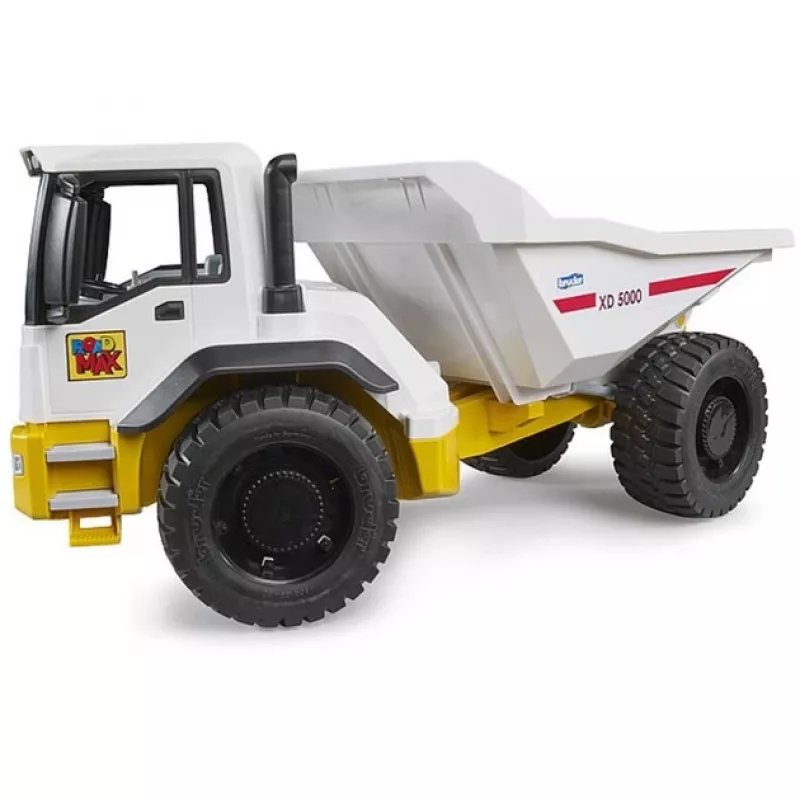 Žaislinis savivartis sunkvežimis BRUDER ROADMAX modelis 03470 – vaikiška statybinė transporto priemonė, tvirtas plastikas, pakeliama kėbulo dalis