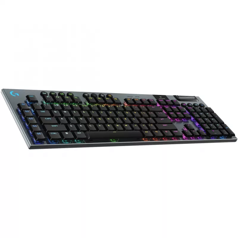 „Logitech G G915 X LIGHTSPEED“ klaviatūra, skirta žaidimams, USB, RF belaidė, „Bluetooth“, AZERTY, prancūziška, juoda