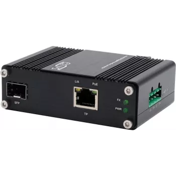 Medijos keitiklis Exsys EX-60340 PoE+ 60 W, darbinė temperatūra nuo -40 °C iki +75 °C