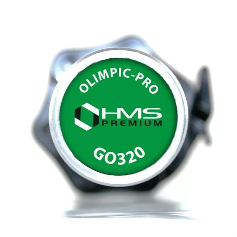 GO320 + ZG1000 Juoda olimpinė štanga 14,8 kg 1830 mm Hms su žandikauliniais juodais fiksuojančiais spaustukais
