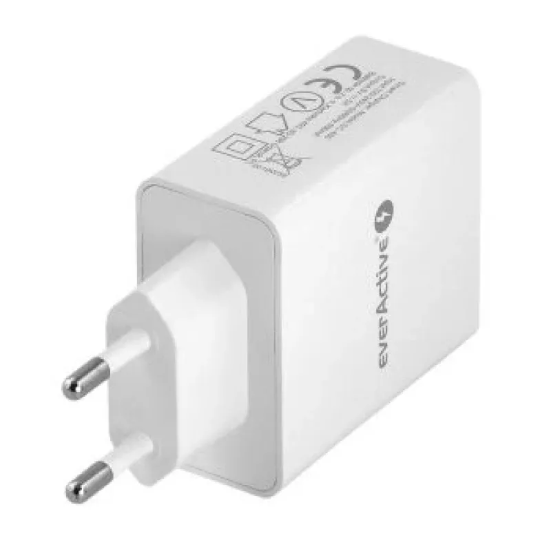 everActive telefono įkroviklis SC400 su 4 USB prievadais, bendra 5A išvestis, baltas