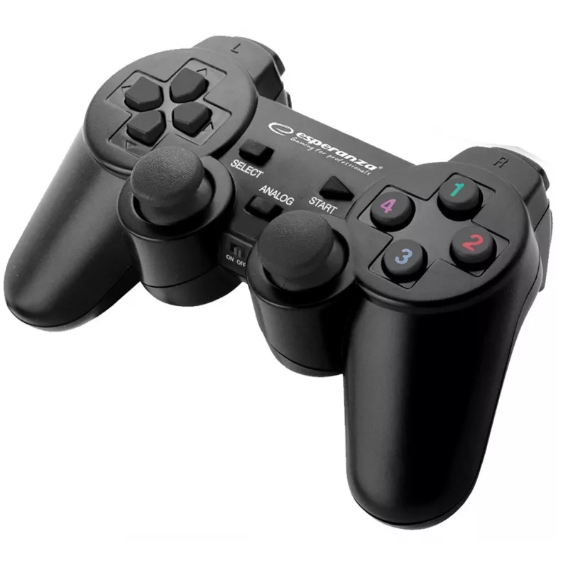 Esperanza EGG108K žaidimų valdiklis juodas USB 2.0 žaidimų pultelis analoginis / skaitmeninis PC, PlayStation 3