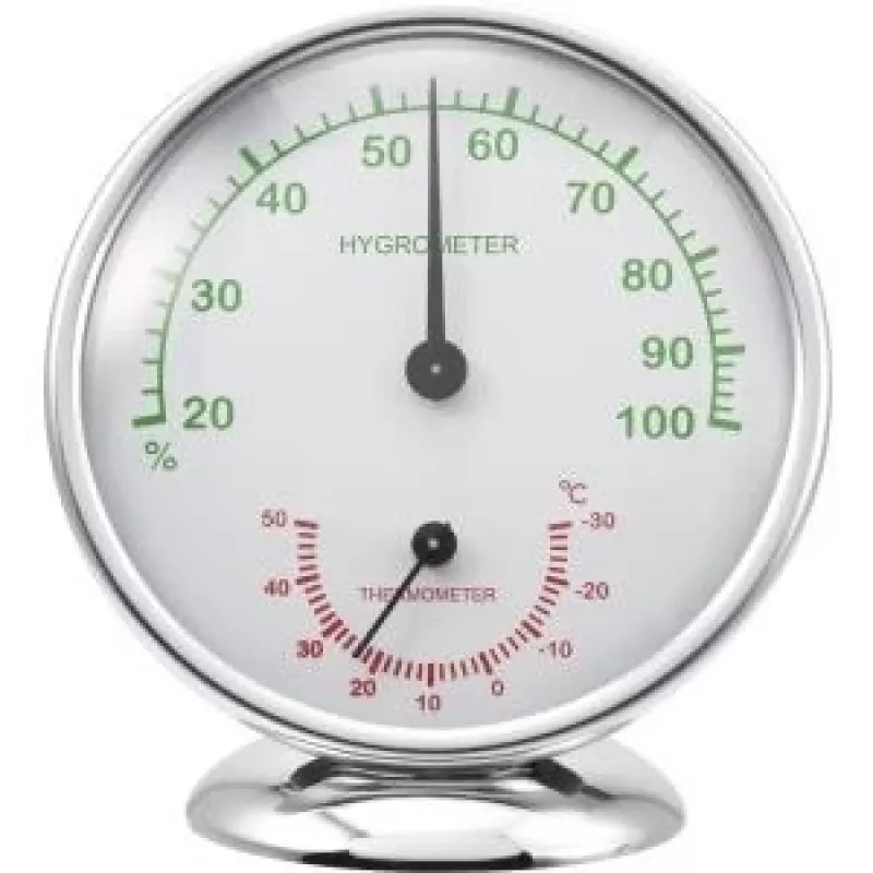 Higrometras Renkforce 6510 Alu — aliumininis termohigrometras temperatūrai ir drėgmei matuoti