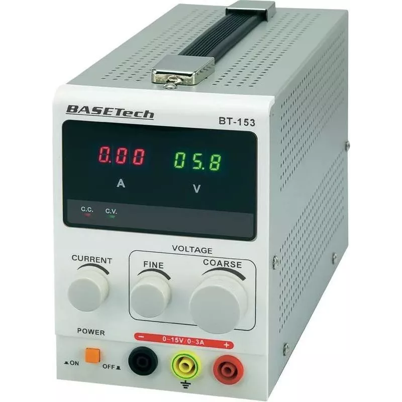 Laboratorinis nuolatinės srovės maitinimo šaltinis Basetech BT-153 0–15 V, 0–3 A