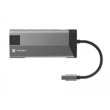 NATEC Fowler Plus USB Type-C Juoda Pilka MicroSD SD Hub