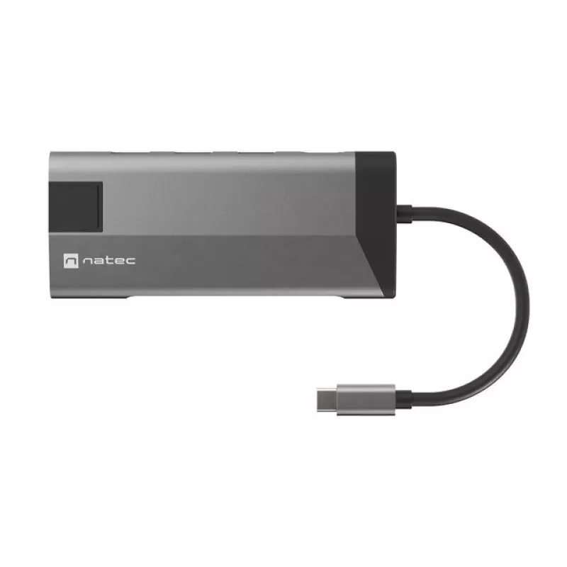 NATEC Fowler Plus USB Type-C Juoda Pilka MicroSD SD Hub