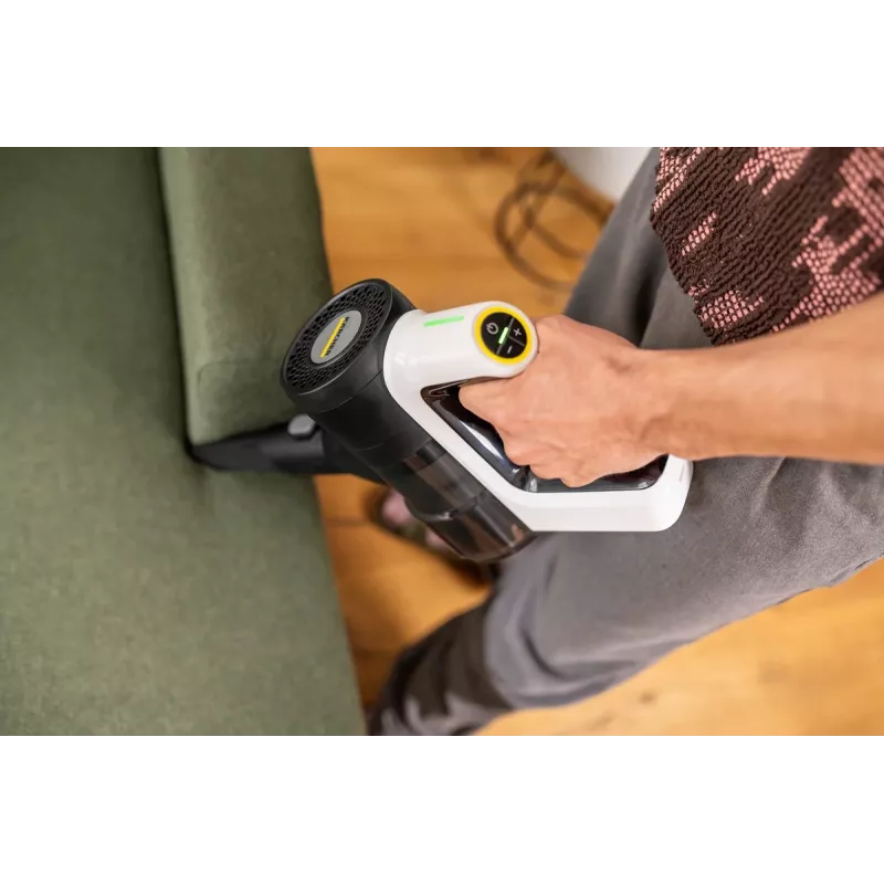 Vertikalus dulkių siurblys Kärcher VCS 3 Nano — baterinis, HEPA filtras, be maišelio 0,6 l, 2,5 Ah, juodas