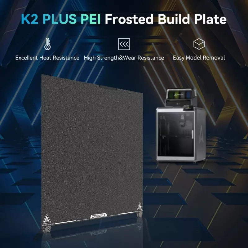 Build plate Creality K2 Plus PEI Frosted 400×400 mm — pakaitinė spausdinimo lovelė