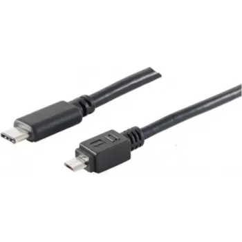 USB laidas S/CONN 77145-3.0 USB 2.0 3 m USB C Micro-USB B Juoda