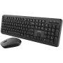 Belaidės klaviatūros ir pelės rinkinys CANYON CNS-HSETW02-UK/US Juoda Velvet — kompaktiškas belaidis rinkinys su USB imtuvu