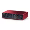 Garso sąsaja Focusrite Scarlett 2i2 4-os kartos — 2 į/2 iš USB-C, 24 bitų/192 kHz, 69 dB priešakiniai stiprintuvai, stalinė, juoda/raudona