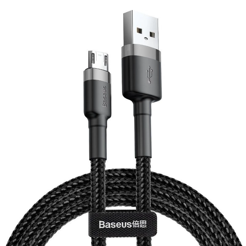 Baseus Cafule 2.4A 1 m Micro USB laidas (pilkas/juodas)