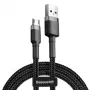 Baseus Cafule 2.4A 1 m Micro USB laidas (pilkas/juodas)