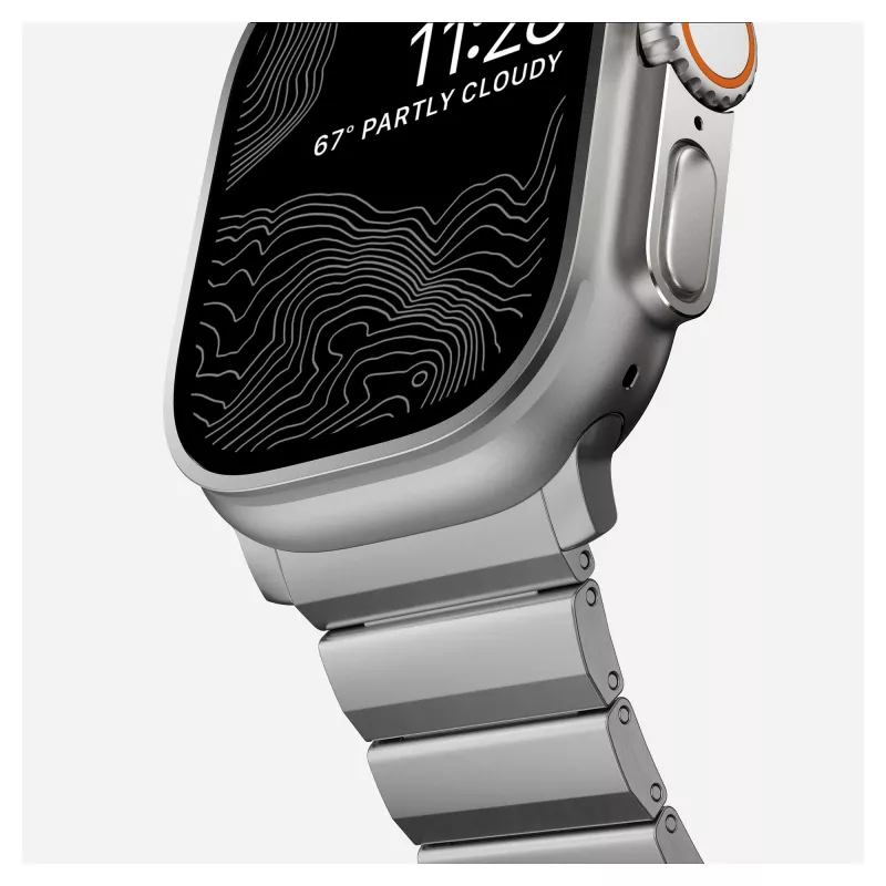 NOMAD Titanium Band for Apple Watch 46mm/49mm Sidabrinė