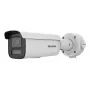 Hikvision Pro Series 4MP AcuSense blykstės šviesos ir garsinio įspėjimo motorizuota varifokalinė kulkos formos tinklo kamera