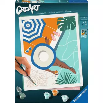 Tapybos pagal numerius rinkinys Ravensburger CreArt – Pool Time (tapybos rinkinys, modelis 25523)
