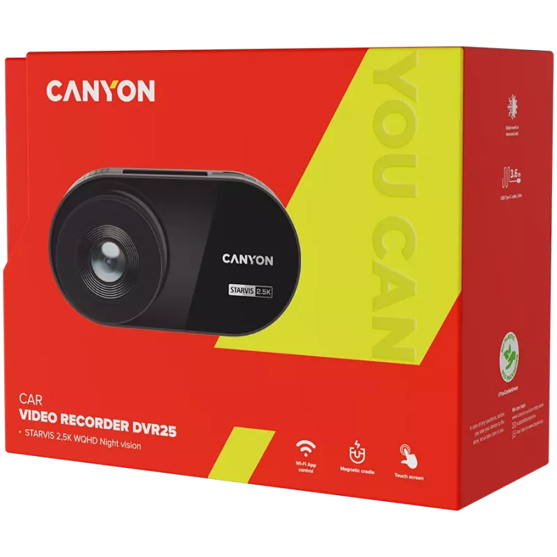 Canyon Dashcam DVR25 WQHD/2.5k/WiFi/App/SD-Card bk retail