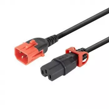 Maitinimo laidas MicroConnect MC-DUALC14C15-1M — dvigubas nuo IEC C14 iki C15, 1 m ilgio